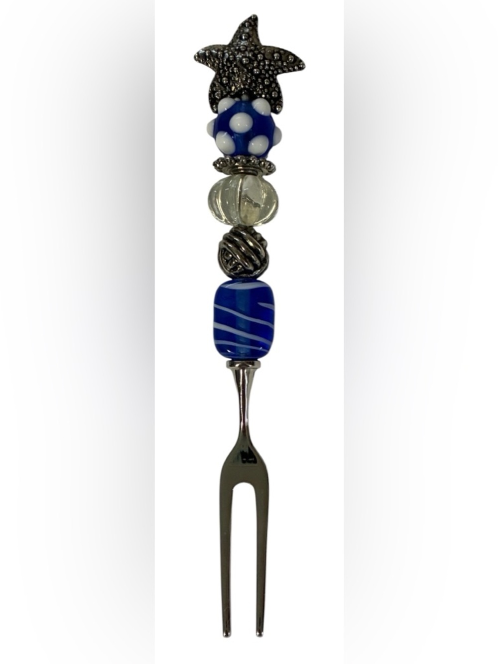 BEADED STARFISH COCKTAIL FORK